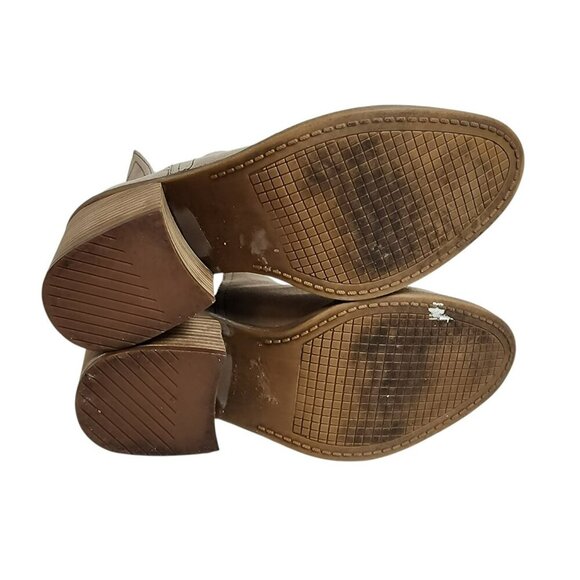 Steve Madden Sharini Taupe Suede‎ Cutout Booties 9M 3” Block Heel Ankle Boots - Picture 5 of 11